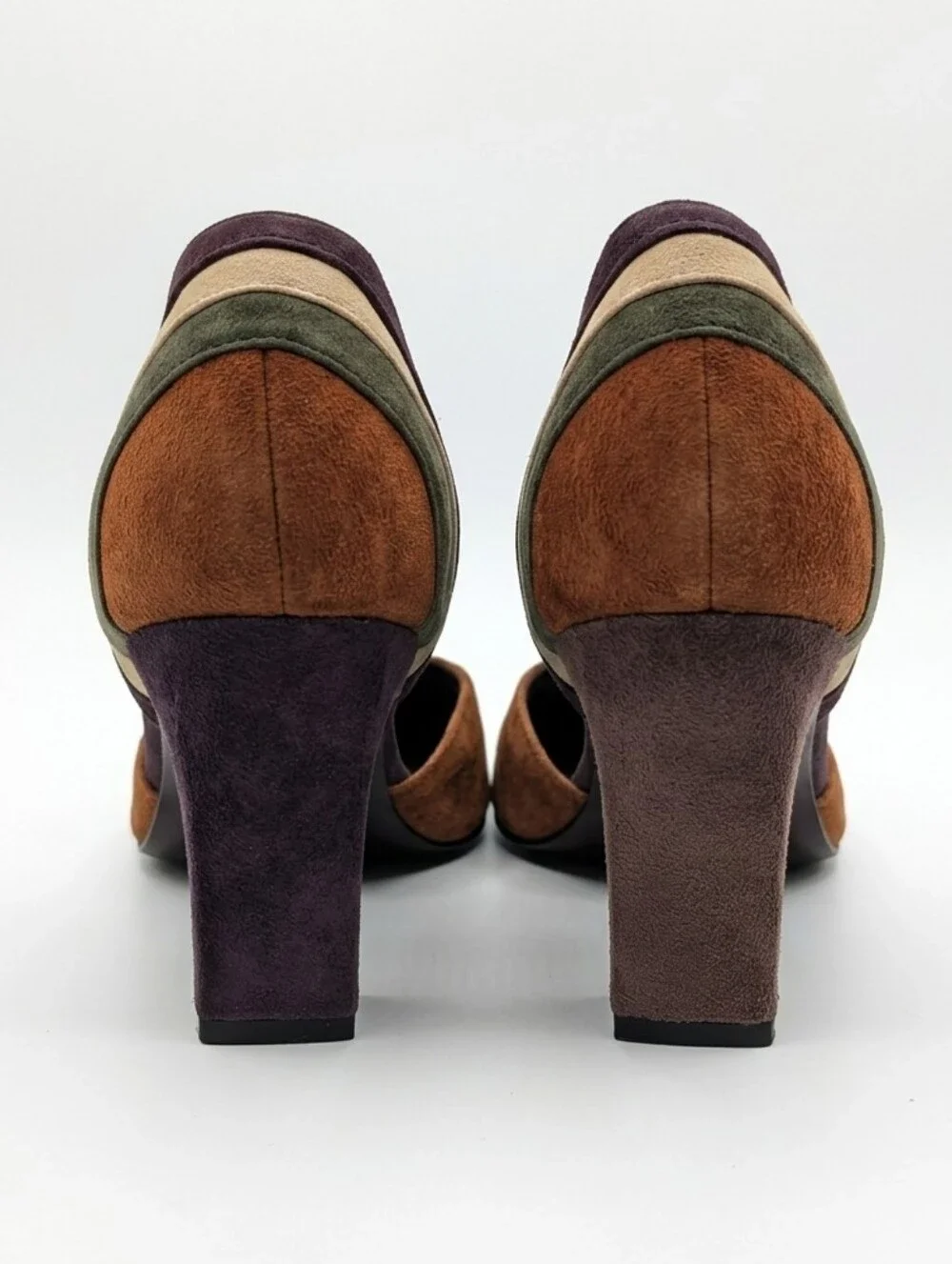 Chadwick's‎ Vintage Suede Colorblock Pointed Toe D'Orsay Heels